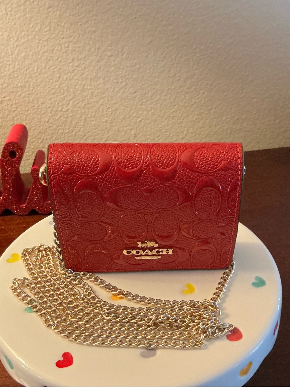 Coach Mini Wallet on a Chain Nwot